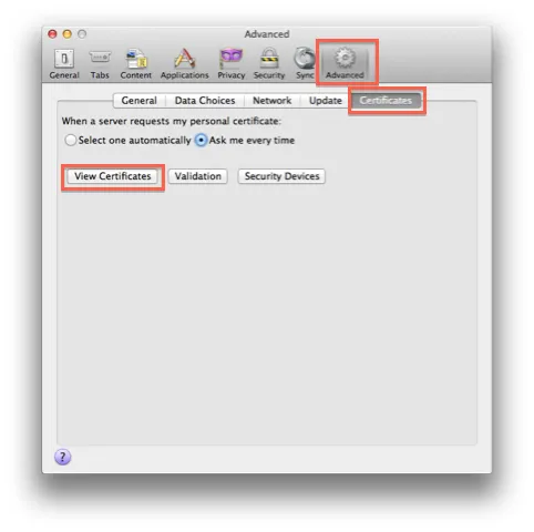 FirefoxにルートCA証明書をインポート