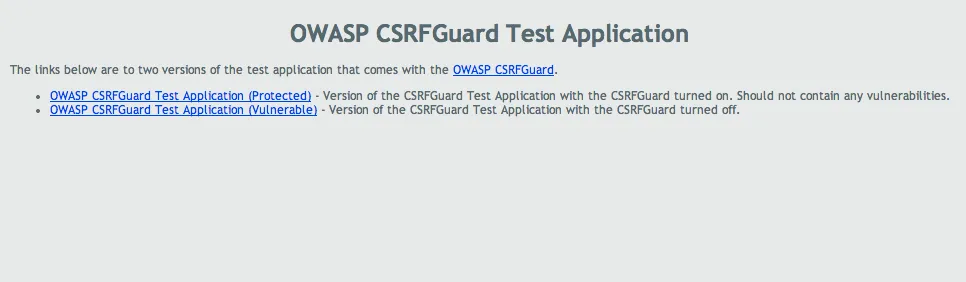 OWASP CSRFGuard Test Application