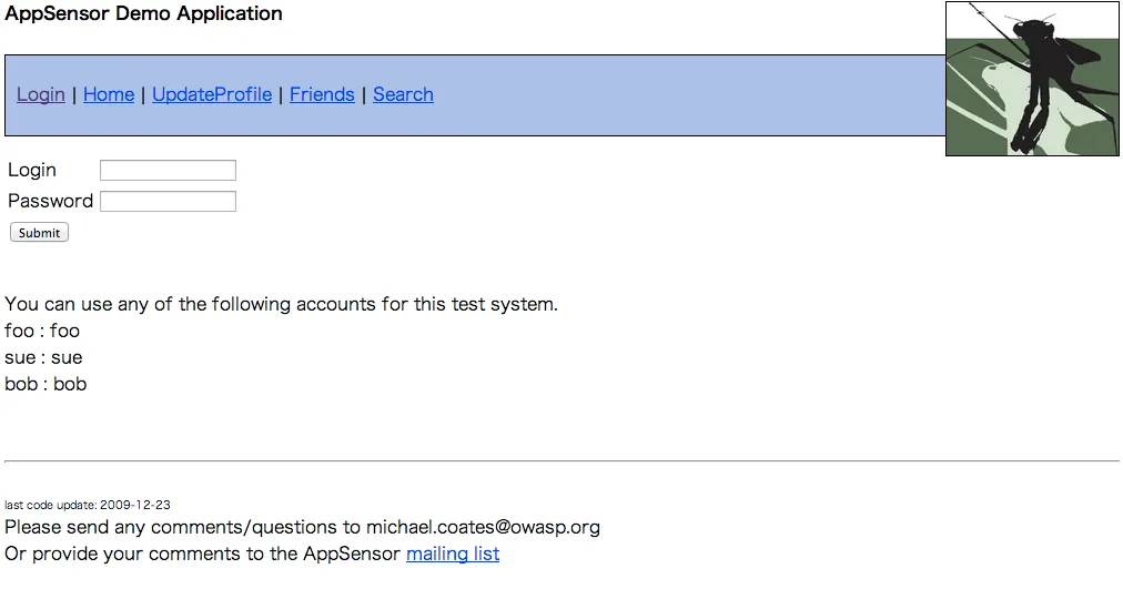 OWASP AppSensor Demo Application